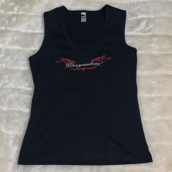 Easyriders Easy Riders black sleeveless biker muscle tank top shirt S M L - Picture 8 of 9